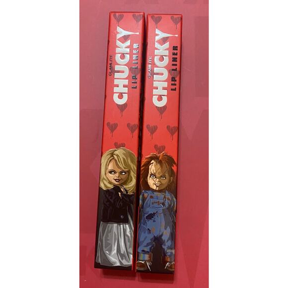 NIB Glamlite Chucky TIFF Childs Play 2 Lip Liners Horror Limited Edition Maroon - Picture 5 of 7